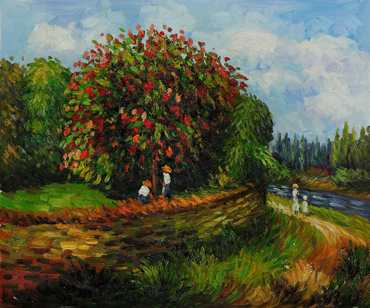 Bluhender Kastanienbaum - Pierre Auguste Renoir Painting